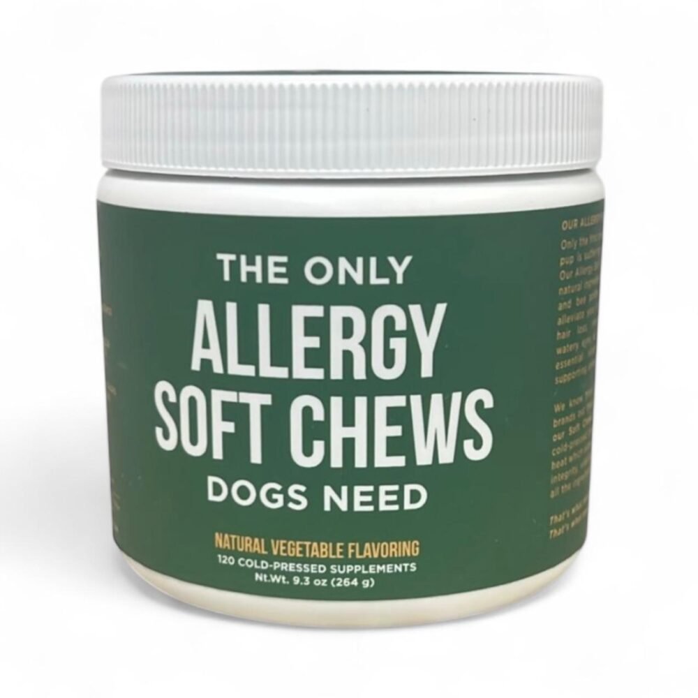 Allergy Soft Chews for Dogs – Natural Vegetable Flavor (120 Chews)
