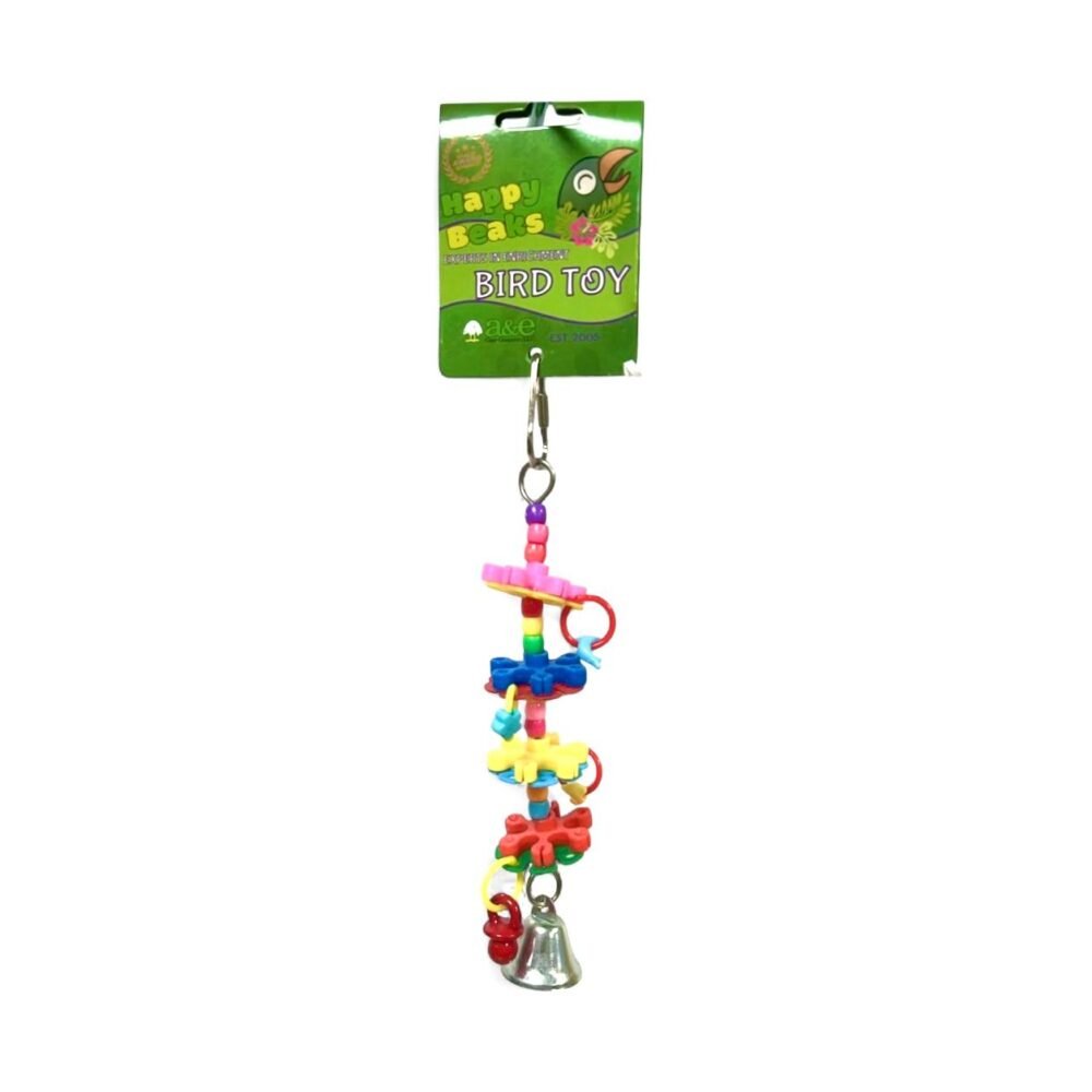 Happy Beaks Hanging Bird Toy with Bell – Colorful Chew & Play Toy