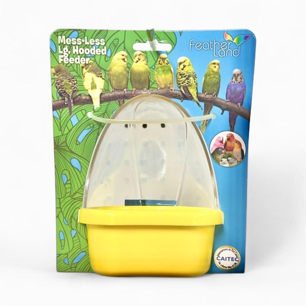 FeatherLand Mess-Less Large Hooded Bird Feeder – Spill-Reducing Design