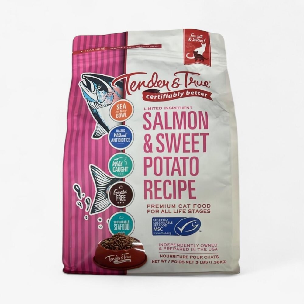 Tender & True Salmon & Sweet Potato Recipe – Premium Cat Food, Grain-Free, 3 lbs
