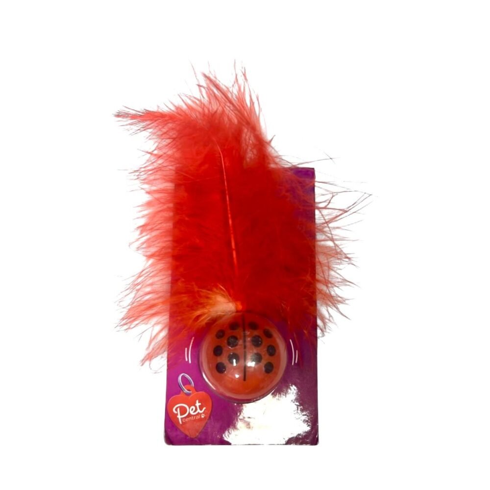 Pet Central Wobbler Cat Toy with Red Feather – Interactive Cat Play
