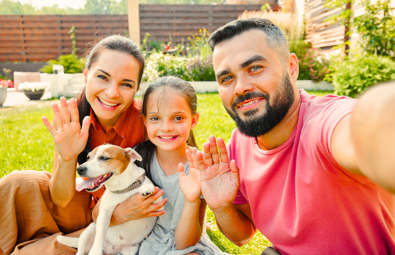 Perro y familia