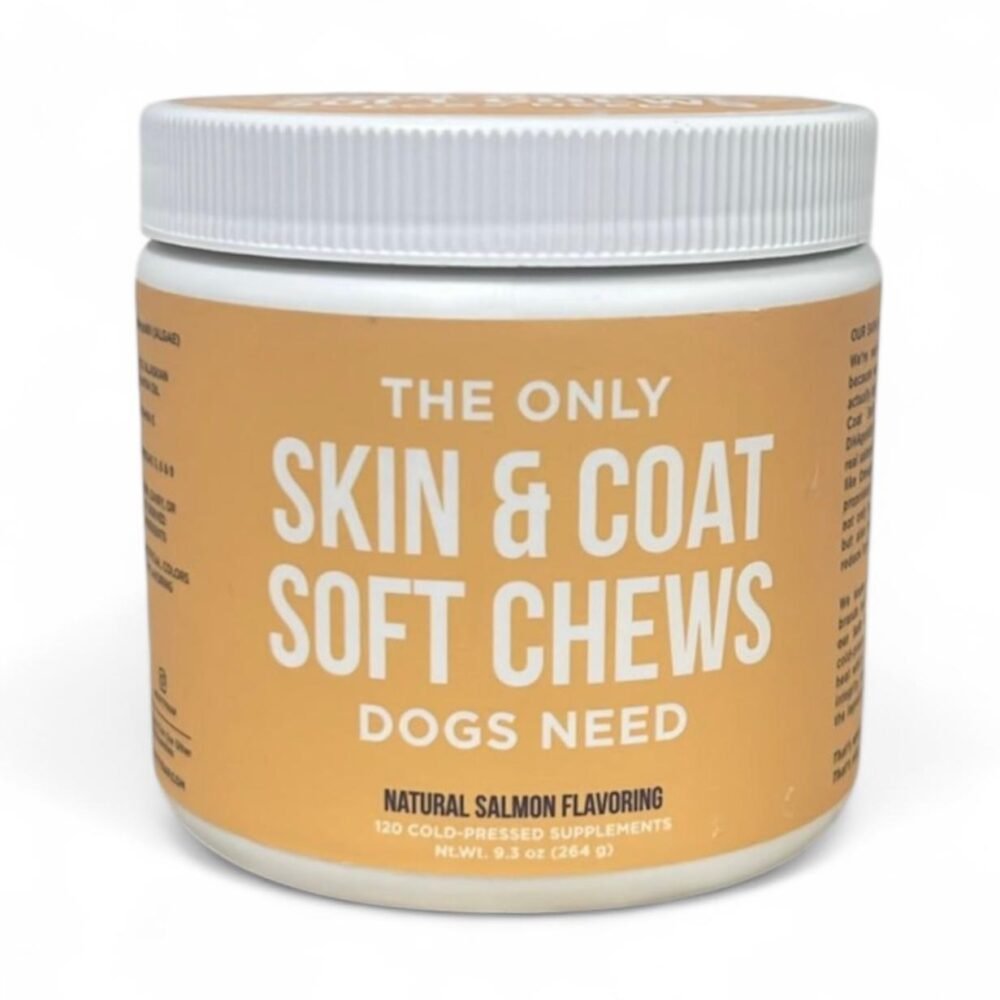Skin & Coat Soft Chews for Dogs – Natural Salmon Flavor (120 Chews)