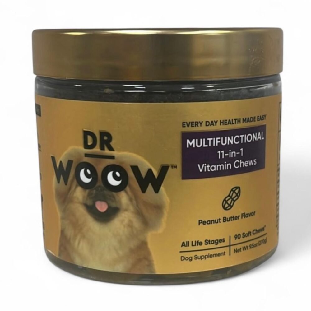 Dr. Woow Multifunctional 11-in-1 Vitamin Chews – Peanut Butter Flavor (90 Soft Chews)